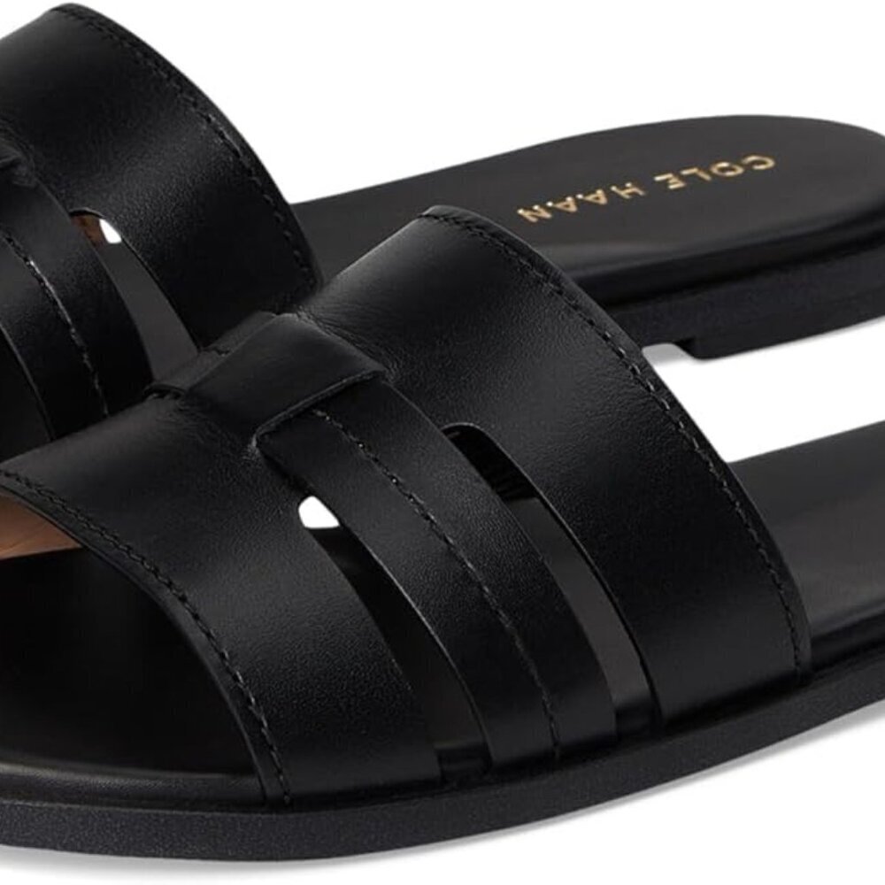 Women's Slip On Leather Sandals 7 Arch Support Cushioned Outdoor Casual